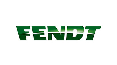 Logo der Marke Fendt in grünem Farbverlauf auf weißem Hintergrund.