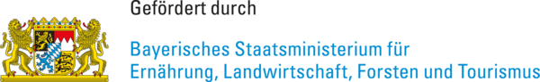 Wappen des Freistaats Bayern mit dem Text: „Bayerisches Staatsministerium für Ernährung, Landwirtschaft und Forsten“.